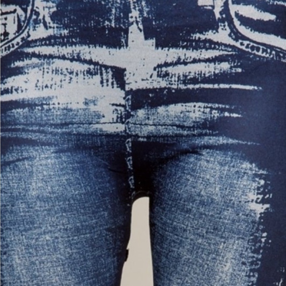 NWT! Sublimation denim print full Mineral Illusion leggings ( Black Only) - Picture 4 of 7